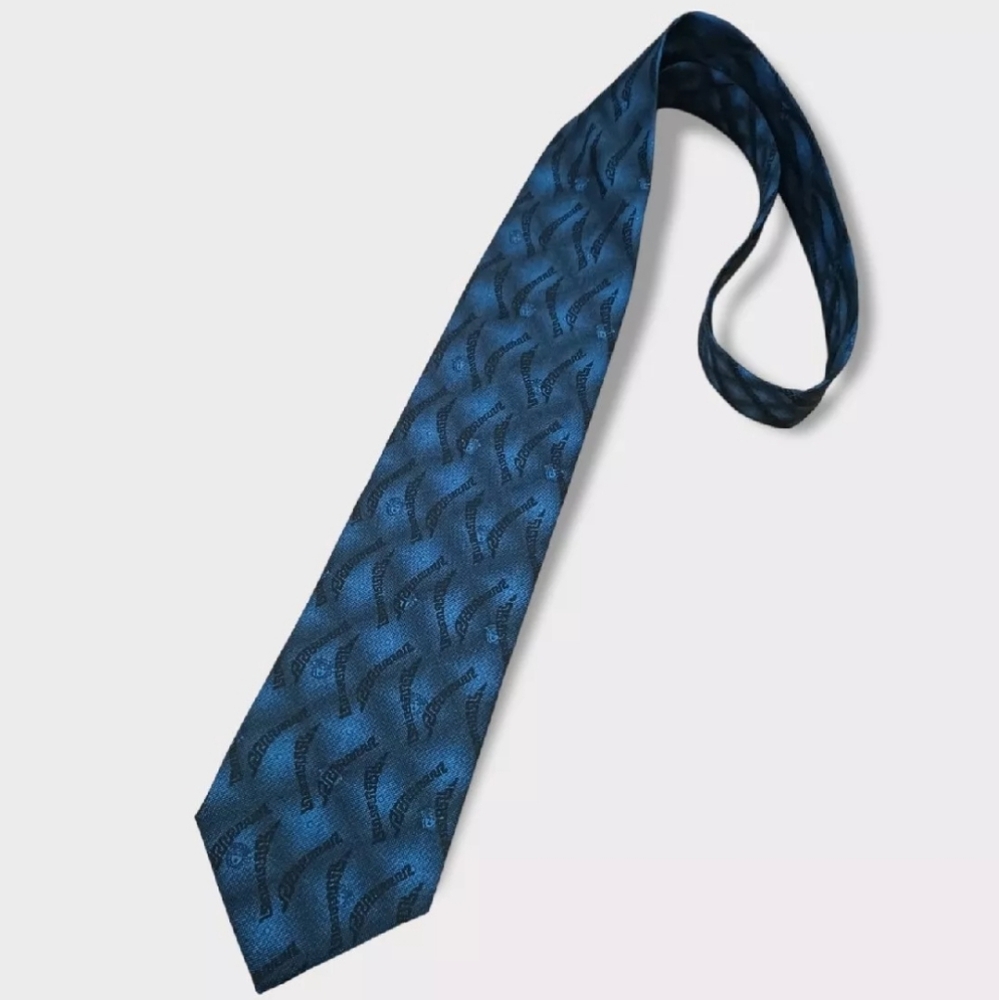 🆕GIANNI VERSACE Blue Monogram Medusa Logo Silk LUXURY Tie ITALY